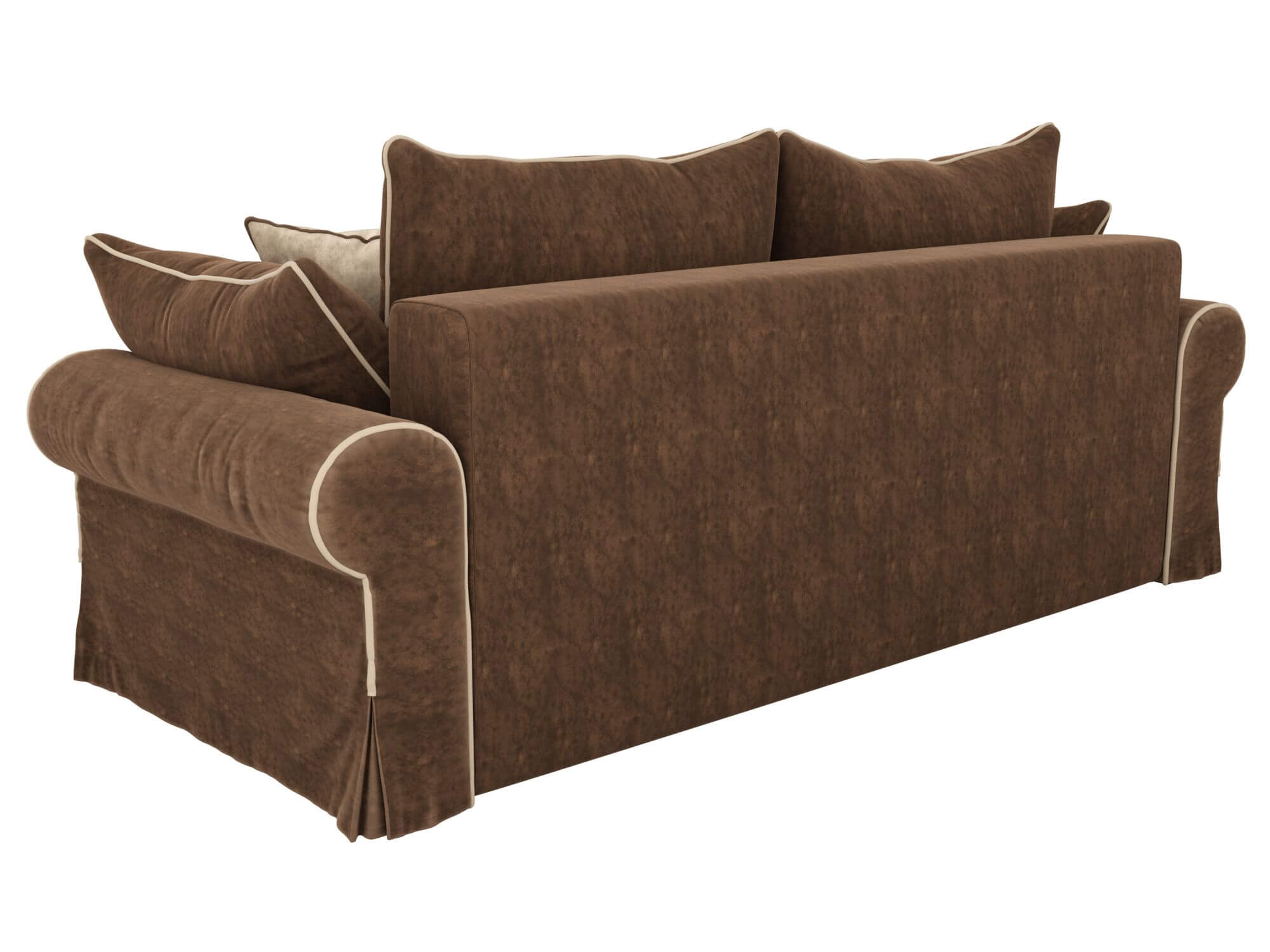 Деревянный диван с мягкими подушками