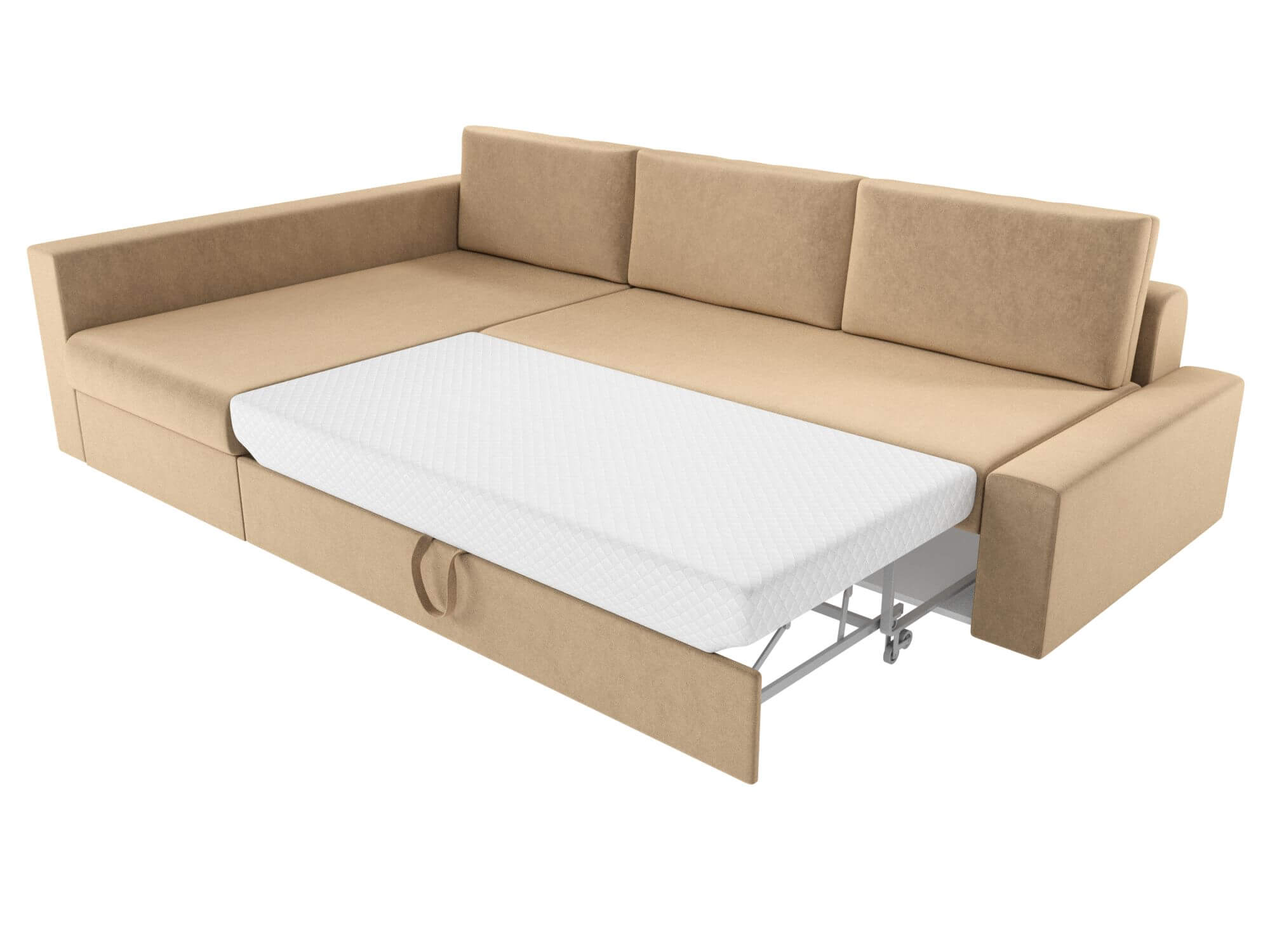угловой диван со спальным местом и ящиком для белья