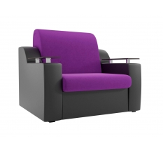 Кресло-кровать Сенатор микровельвет фиолетовый эко кожа черный 60
