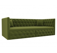 Прямой диван Найс вельвет зеленый