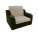 Кресло-кровать Сенатор микровельвет бежевый зеленый 60