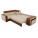 Угловой диван Мустанг с двумя пуфами рогожка бежевый коричневый левый