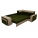 Угловой диван Мустанг с двумя пуфами вельвет зеленый бежевый правый