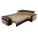 Угловой диван Мустанг с двумя пуфами вельвет бежевый эко кожа коричневый правый