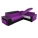 Угловой диван Мустанг с двумя пуфами вельвет фиолетовый эко кожа черный правый