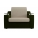 Кресло-кровать Сенатор микровельвет бежевый зеленый 60