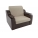 Кресло-кровать Сенатор микровельвет бежевый эко кожа коричневый 80