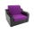 Кресло-кровать Сенатор микровельвет фиолетовый эко кожа черный 60
