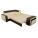 Угловой диван Мустанг с двумя пуфами эко кожа бежевый коричневый левый