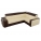Угловой диван Мустанг с двумя пуфами эко кожа бежевый коричневый правый