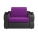 Кресло Меркурий вельвет фиолетовый эко кожа черный 80