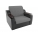 Кресло-кровать Сенатор рогожка серый эко кожа черный 80