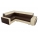 Угловой диван Мустанг с двумя пуфами эко кожа коричневый бежевый левый