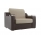 Кресло-кровать Сенатор микровельвет бежевый эко кожа коричневый 80