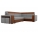 Угловой диван Мустанг с двумя пуфами рогожка серый коричневый правый